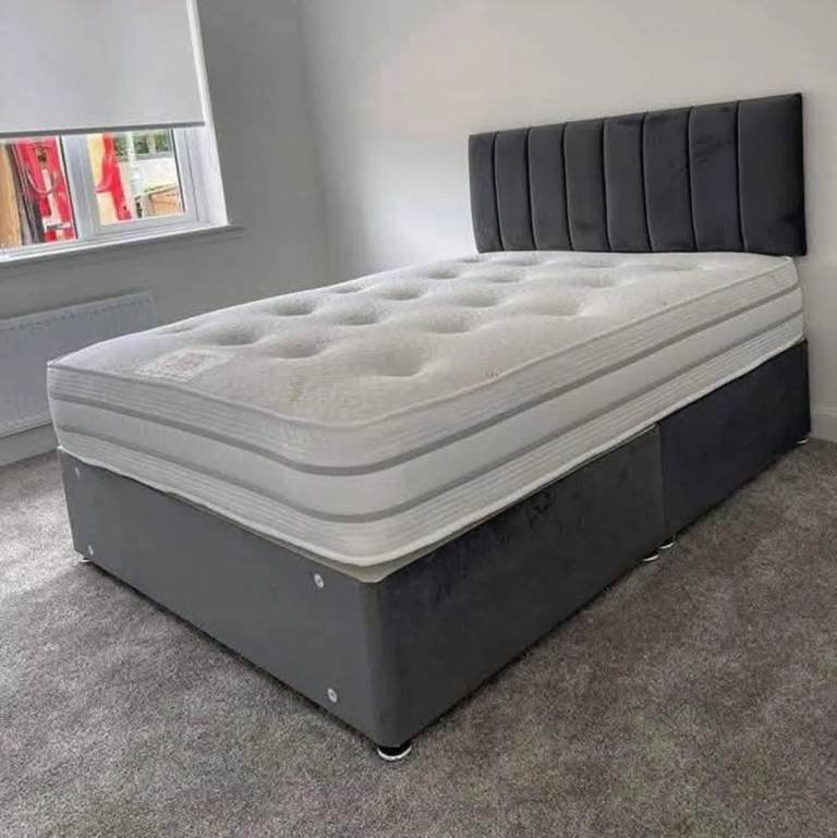 Same day delivery -5ft king Size Bed Divan With Mattress & Optional Storage Drawer Free HOME DELIVER