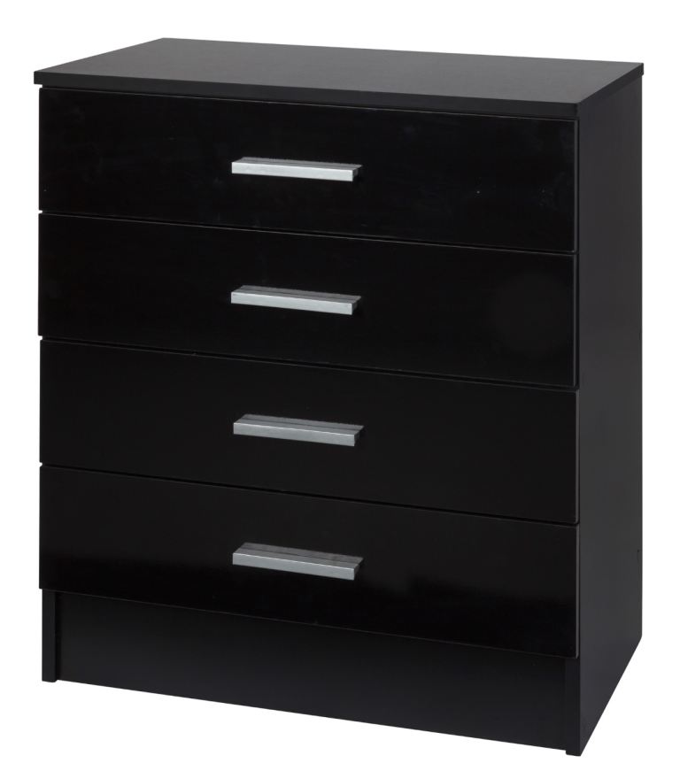 Black Two Tone Chest of 4 Drawers