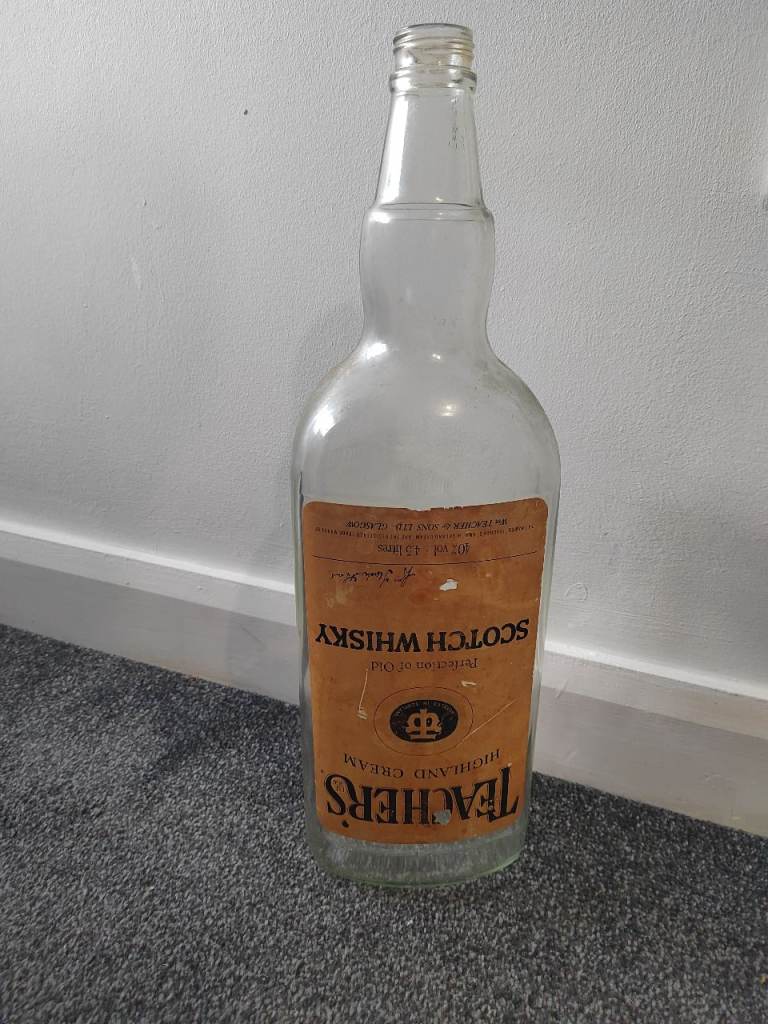 4 litre xl empty whisky bottle vintage 
