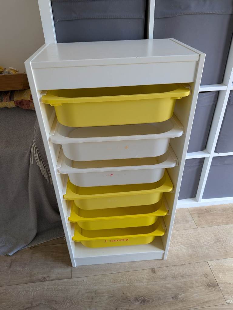 IKEA Trofast Storage Unit with Yellow & White drawers