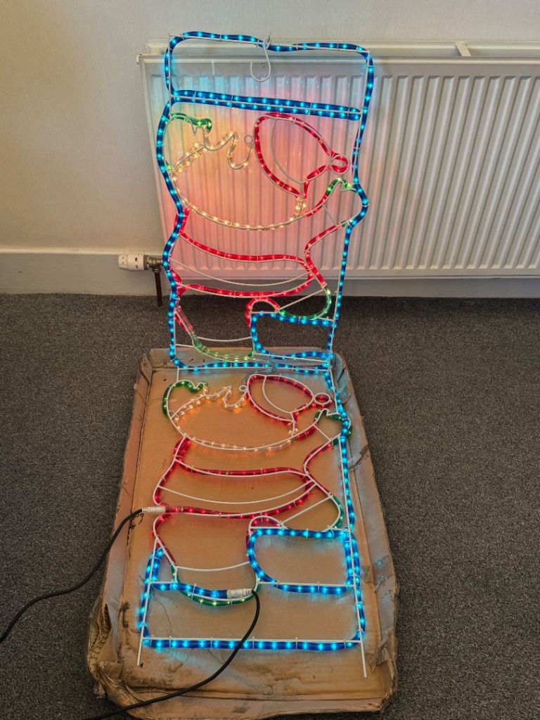 Santa on ladder rope light 