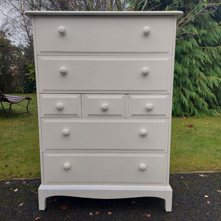 Quality Stag Tallboy Chest Of Drawers In Beautiful Condition Throughout 