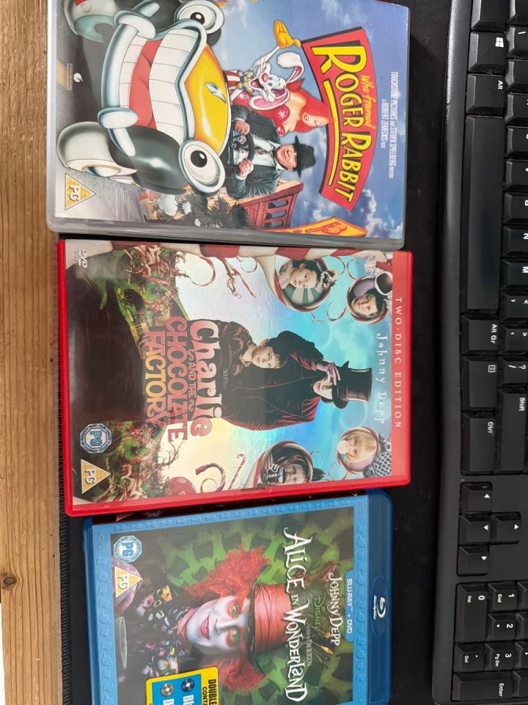 DVDs & Blu-ray: Who Framed Roger Rabbit, Charlie & Alice in Wonderland