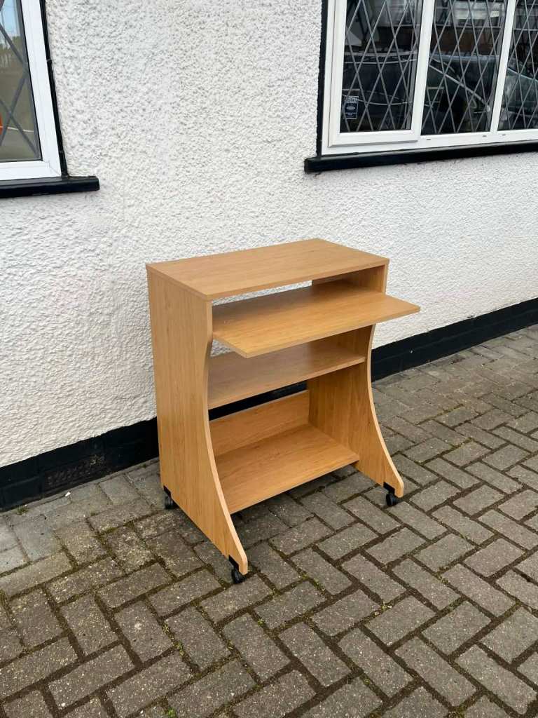 Pine Teak veneer wood Computer Desk Office Desk