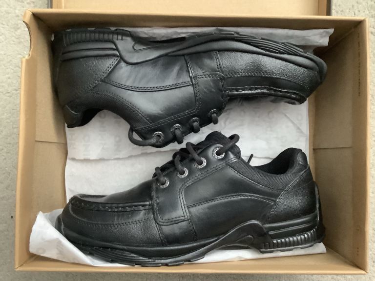 Boys Black Start-Rite Dylan Leather Lace-Up School Shoes. Size 6G (39.5)