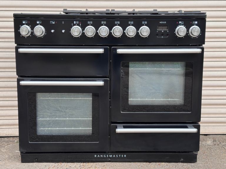 Rangemaster nexus 110cm dual fuel gas range cooker black 3 months warranty