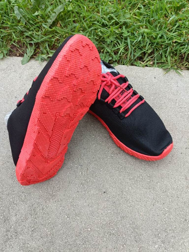 Brand 🆕 canvas trainers black and Red lace up 