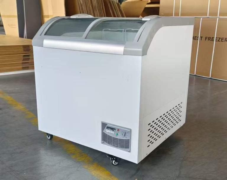 Ice cream display freezer commercial chest freezer glass door 220L 75x68x85cm 🆕🆕