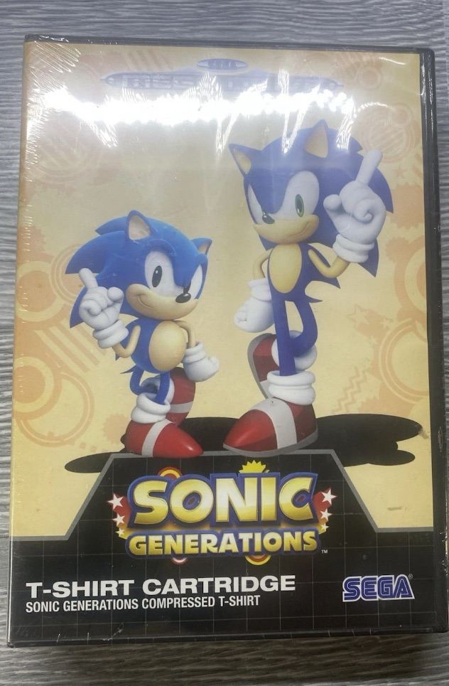 Sega Sonic Generations T-Shirt Cartridge - New, Large Size