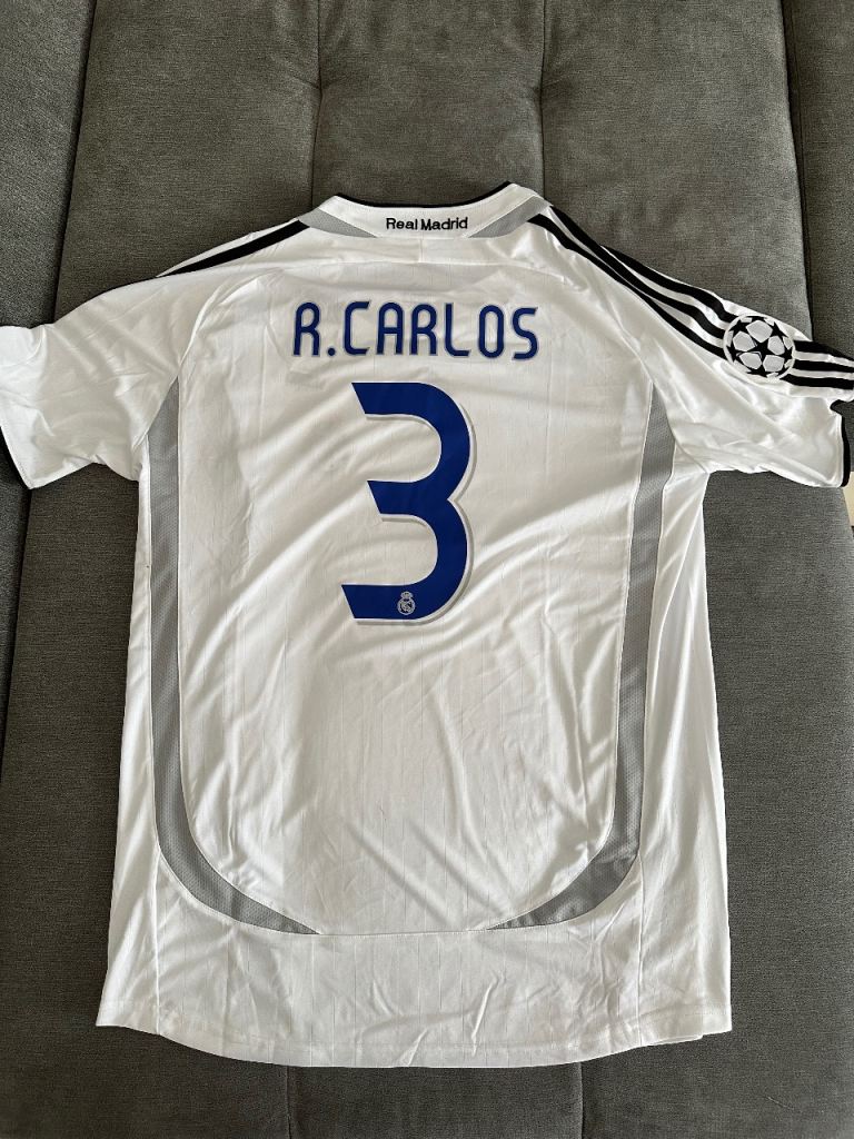 Roberto Carlos Real Madrid football jersey size XL t-shirt adidas 2006 home kit vintage retro