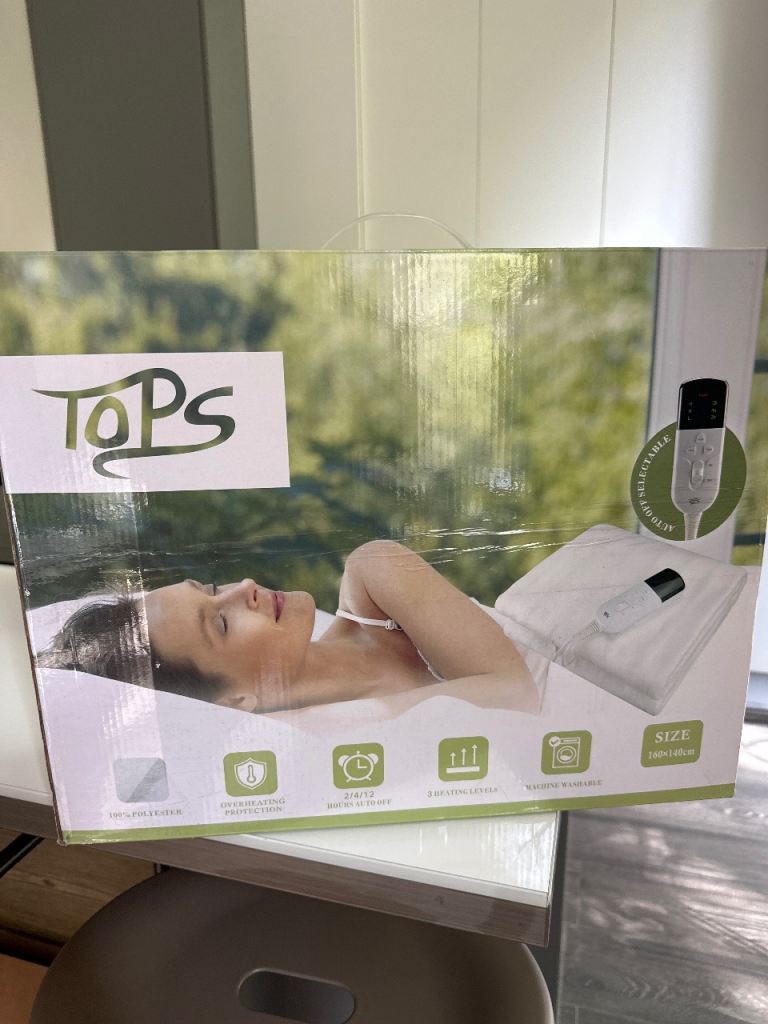 TOPS Electric Blanket - New, Unused, Still Boxed