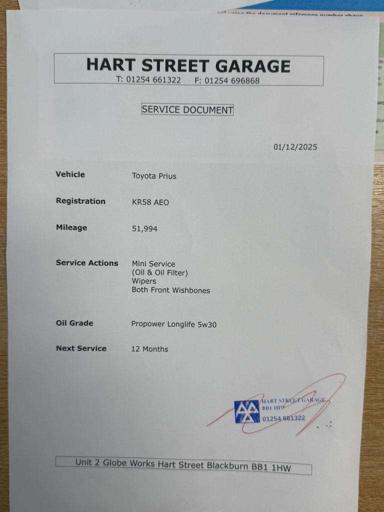 2009 Toyota Prius 1.5 VVTi T3 Hybrid 5dr CVT Auto HATCHBACK PETROL/ELECTRIC Automatic