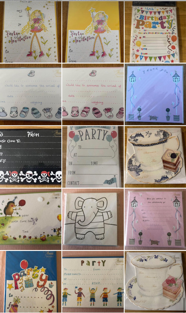 Job Lot Special Occasions Invitations x14 Packs Inc Birthday, Christening, Thank You & Much More