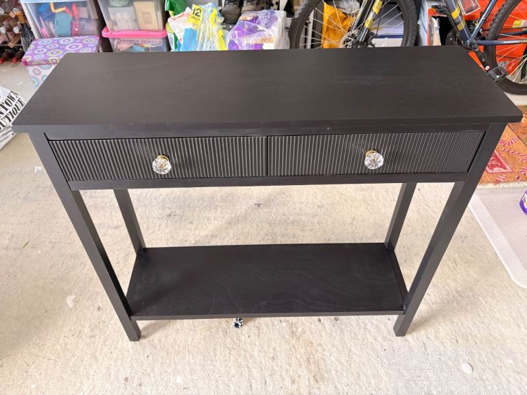 Black Console Table with 2 Drawers – Good Condition