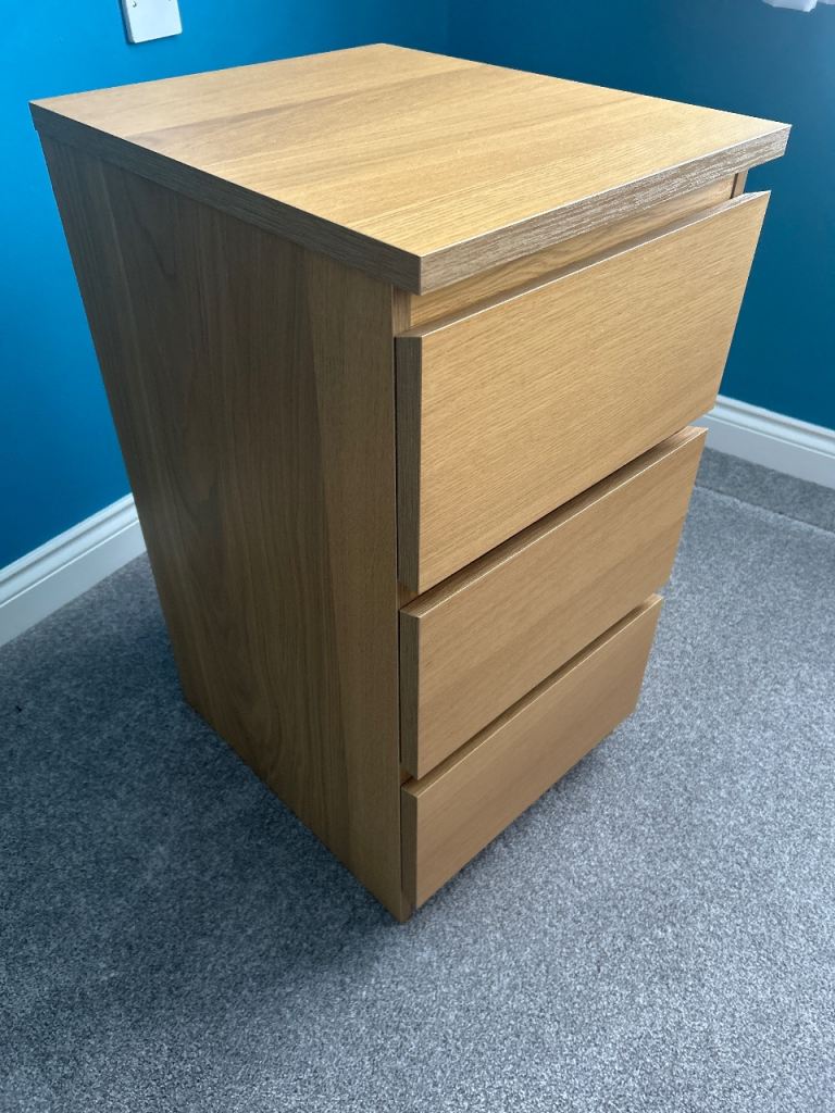IKEA Malm 3 Drawer Unit (Oak effect)