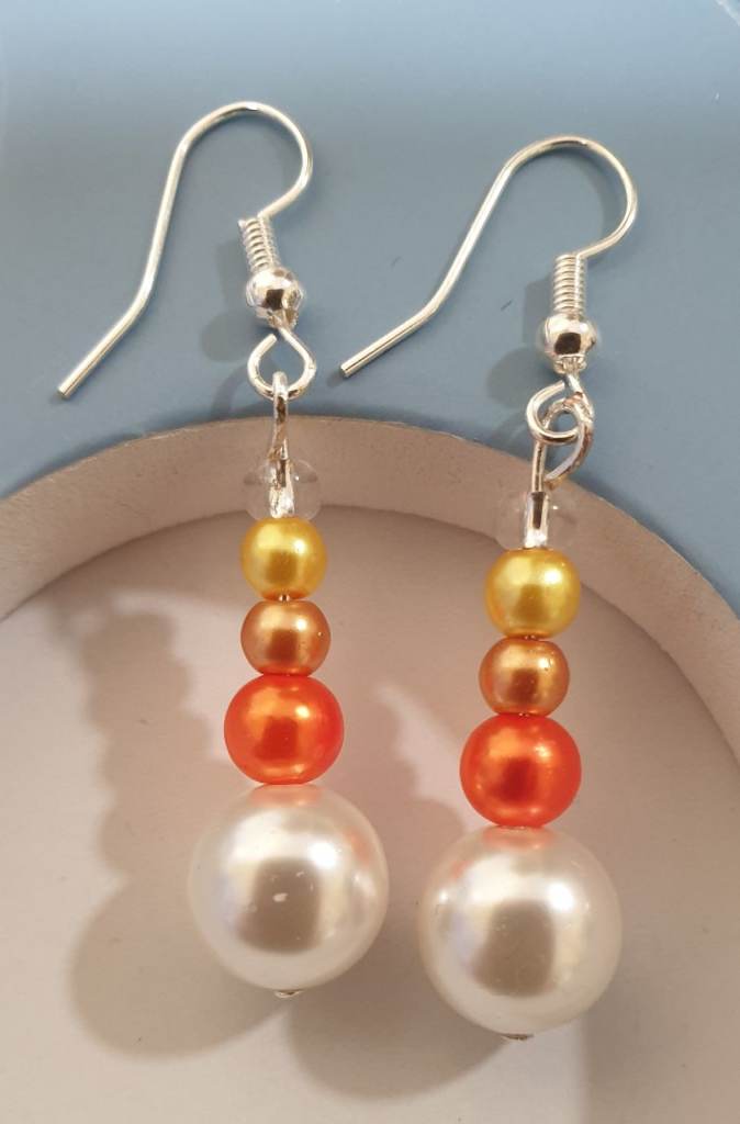 Handmade beads dangle earrings