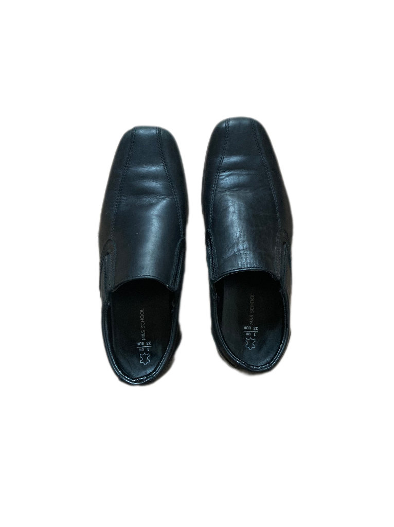 M&S Boys Black School Shoes(Size 1 )