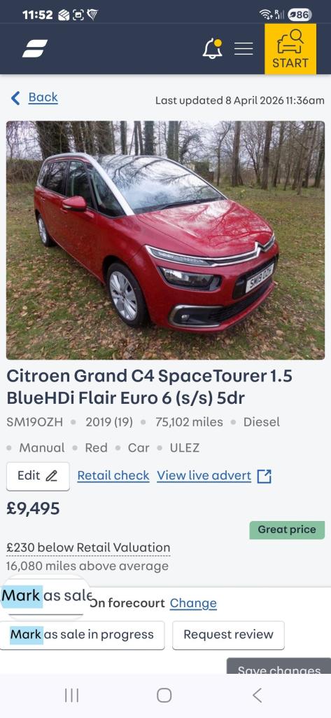 2019 Citroen Grand C4 Picasso 1.5 BlueHDi 130 Flair 5dr MPV Diesel Manual