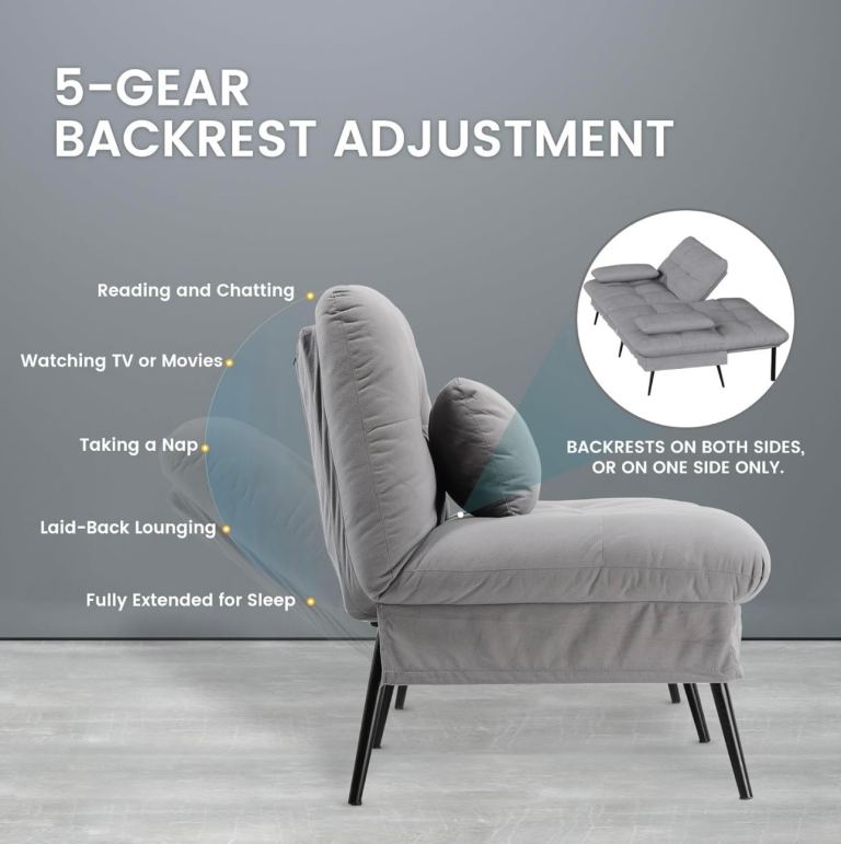 Sofa Bed 3 Seater Upgraded Frame 5-Gear Back Angle Adjustable