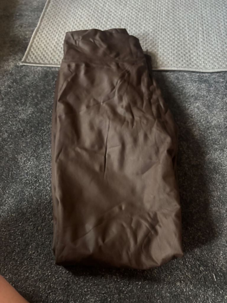 Yu & Me Paris Brown Faux Leather Trousers – Good Condition