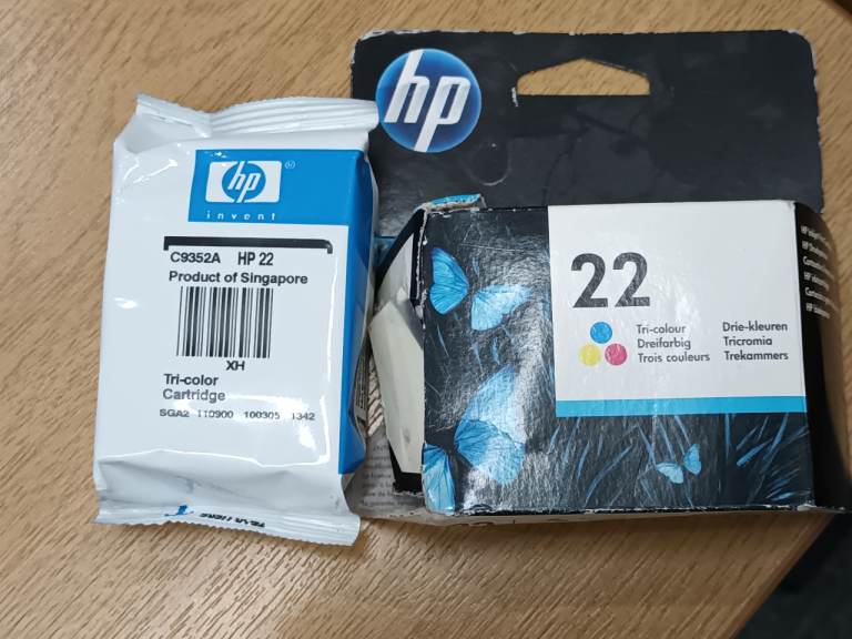 GENUINE HEWLETT PACKARD HP 22 COLOUR INK CARTRIDGE C9352AE