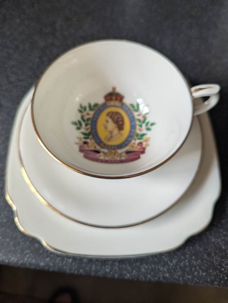 Vintage Queen Elizabeth II Coronation Tea Set - Cup, Saucer, Plate