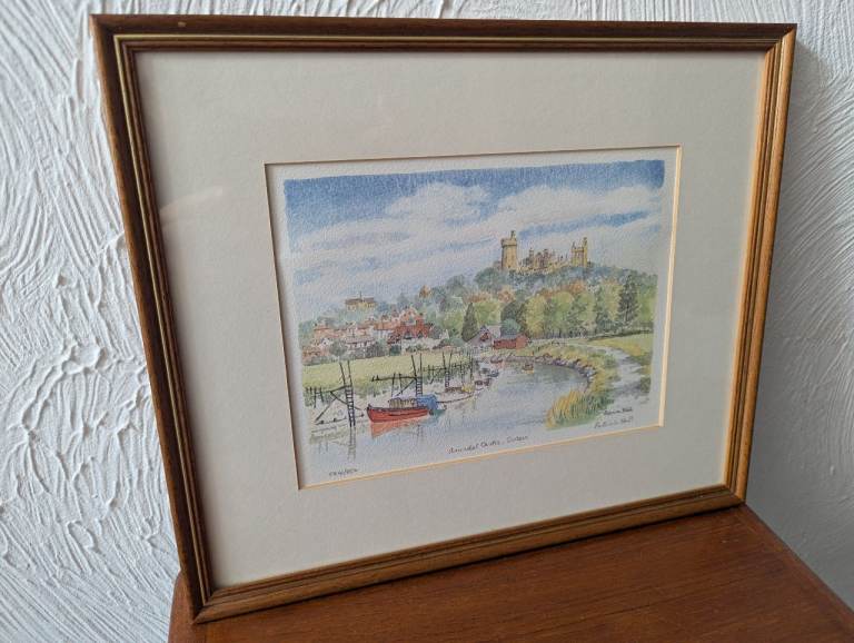 Patricia Hall Arundel Castle Watercolour Print 584/850 Framed