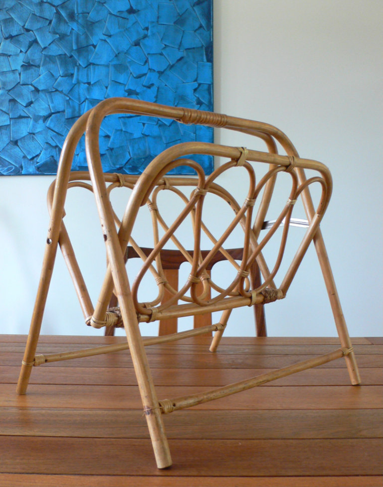 Vintage Cane Magazine/Album Rack