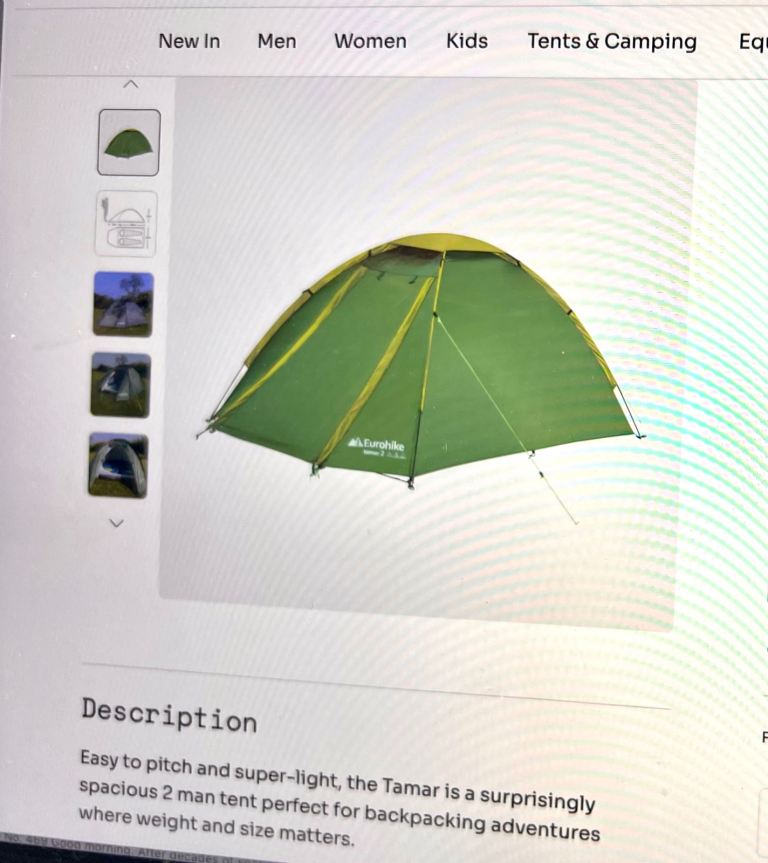  Bargain 1/2 price Tamar 2 person tent. 