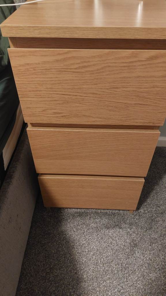 2 Used ikea bedside drawers 