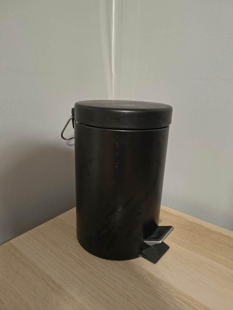 Black Bathroom Pedal Bin – Compact Size, Good Condition