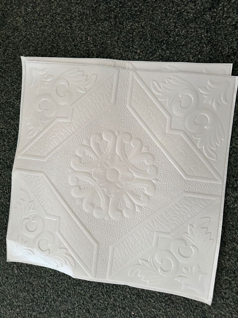New White 3D Embossed Wall Panels - Decorative PVC Tiles