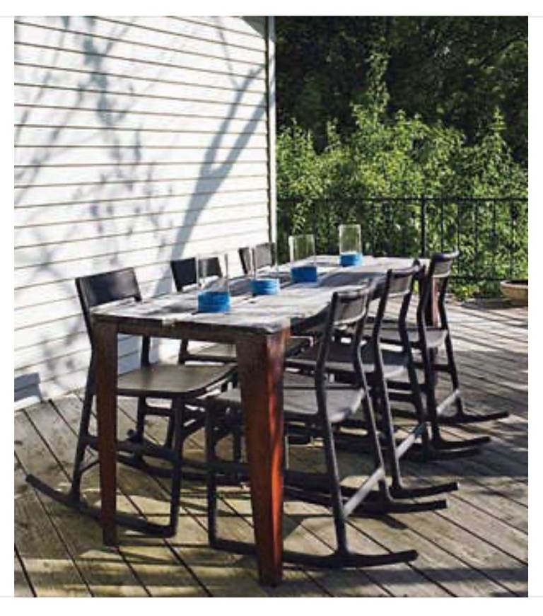 Outdoor Dining Table and 8 Chairs Set – Good Condition