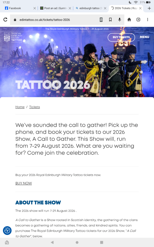 Royal Edinburgh Military Tattoo Tickets 2026 – 'A Call to Gather'