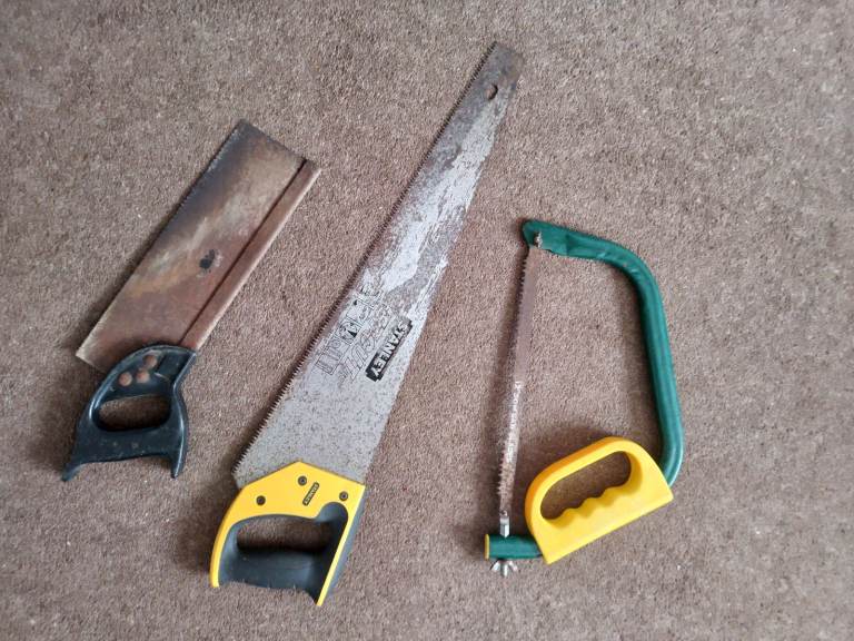 DIY tools, SAWS (3) - STANLEY Heavy Duty 23inch,  12inch Bow Saw, Tenon Saw. Sold separately.