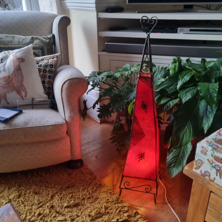 Moroccan henna floor lamp hand-painted 
