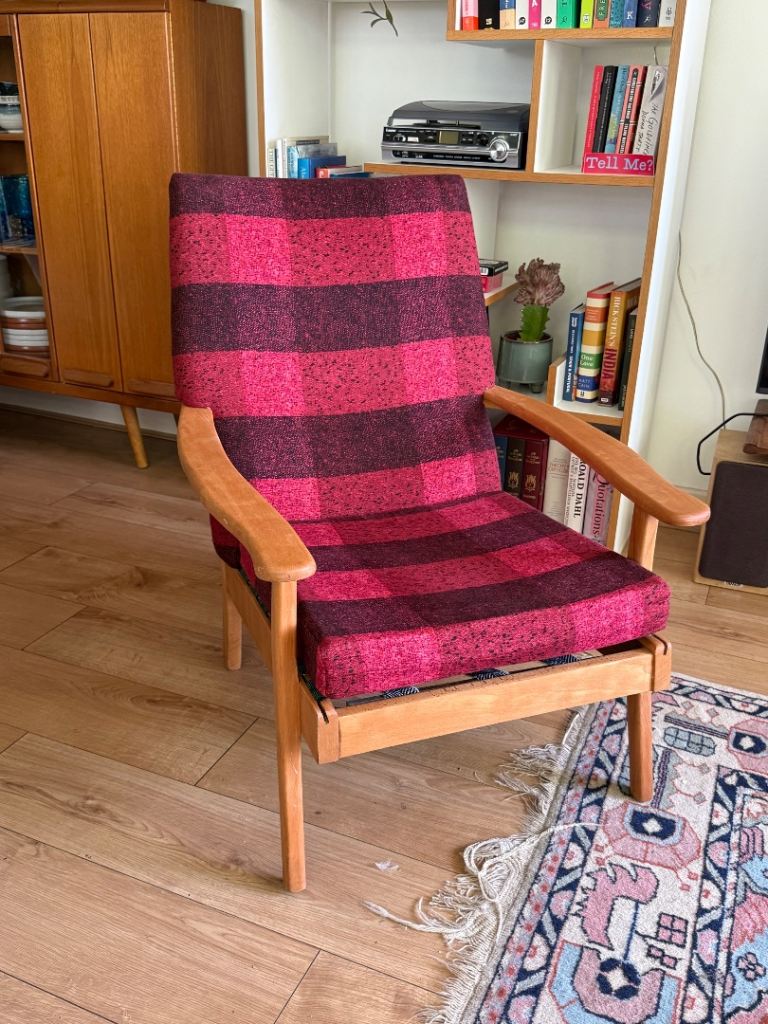 Mid-Century Modern Upholstered Wood Chair