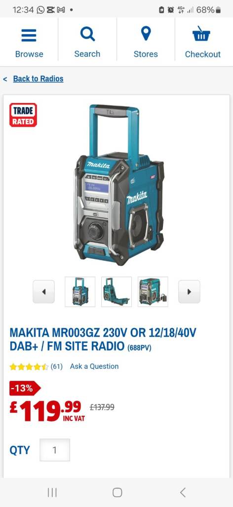 Makita MR003GZ DAB+/FM Site Radio – Good Condition