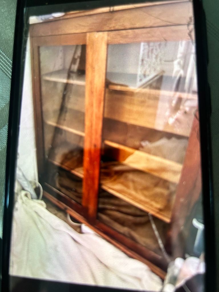 Wooden Display Cabinet with Glass Doors