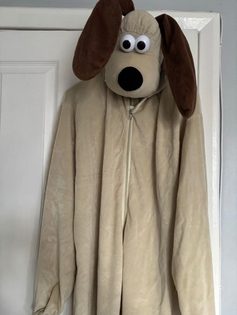 Beige Dog Cartoon Padded Fancy Dress Costume Bodysuit Complete Outfit Unisex