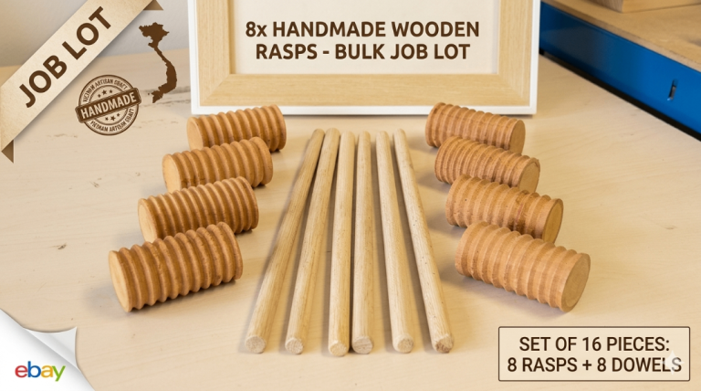 JOB LOT 8 x Fair Trade Vietnamese Wooden RASP Guerro Guiro & Stick Shaker S