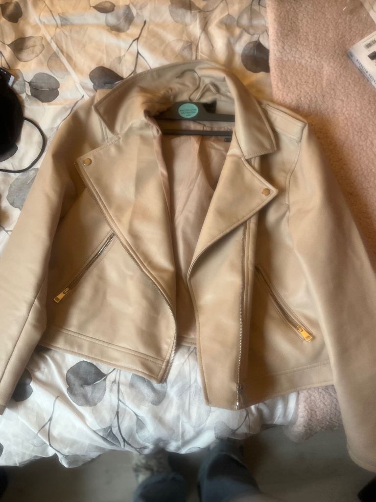 image for Beige leather jacket 