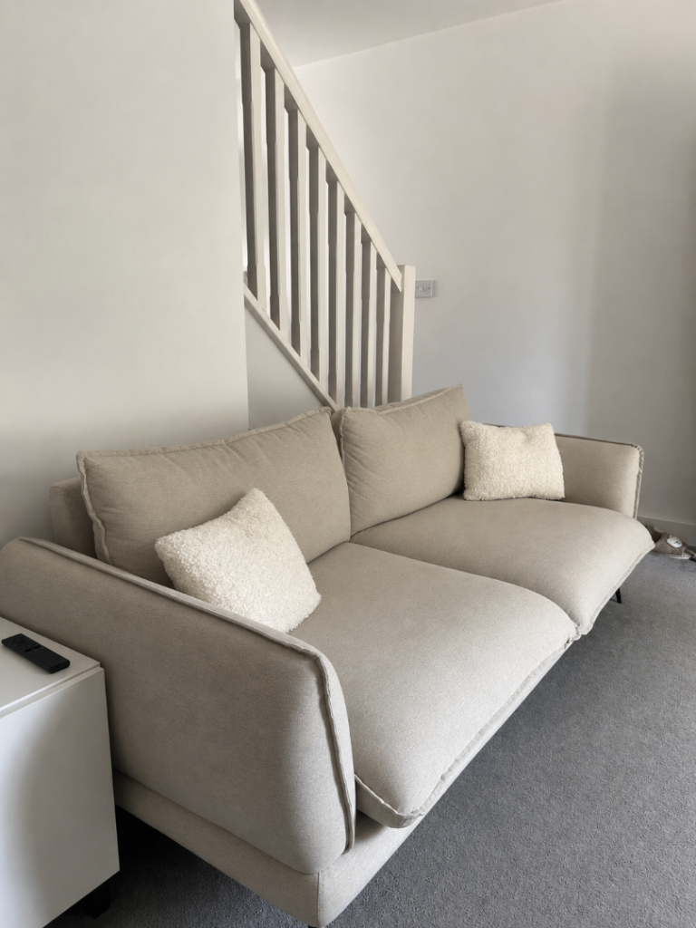 Obriel Oatmeal Fabric 3-Seater Sofa - Good Condition