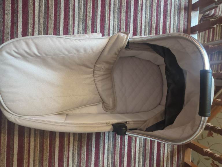 Baby Pram Carrycot - Beige, Good Condition