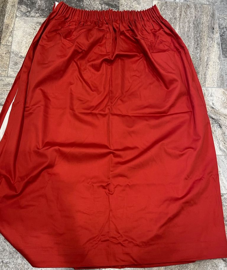 Bright red curtains