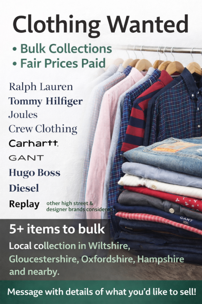 Clothing Wanted – Bulk Collections – Fair Prices Paid