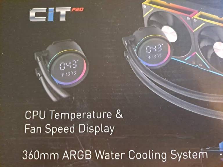 CPU WATER COOLER Bundle Deal: 24" AOC Gaming Monitor, CPU Temp Display & Laser Mouse.