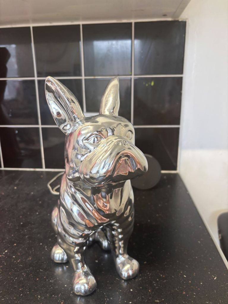 Mirrored French bulldog ornament 