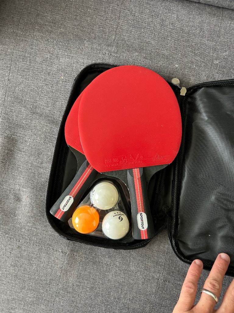 Table tennis racket and balls set 
