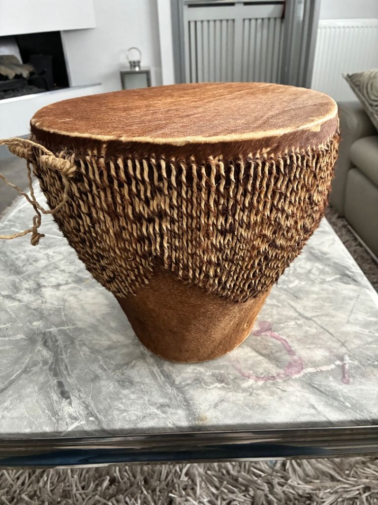 Price drop                                                    Vintage African drum cowhide 